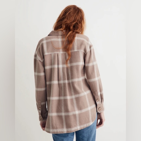 Madewell Flannel Kentwood Oversized Shirt-Jacket in Windowpane - Picture 3 of 9
